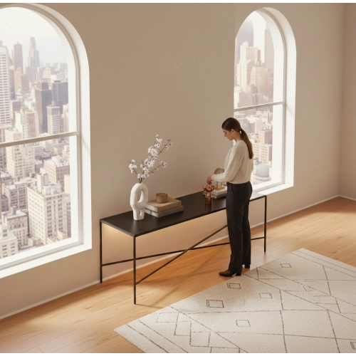 SKD-80 KONSOLA LOFT INDUSTRIALNA STAL CZARNA STAL NIERDZEWNA INOX